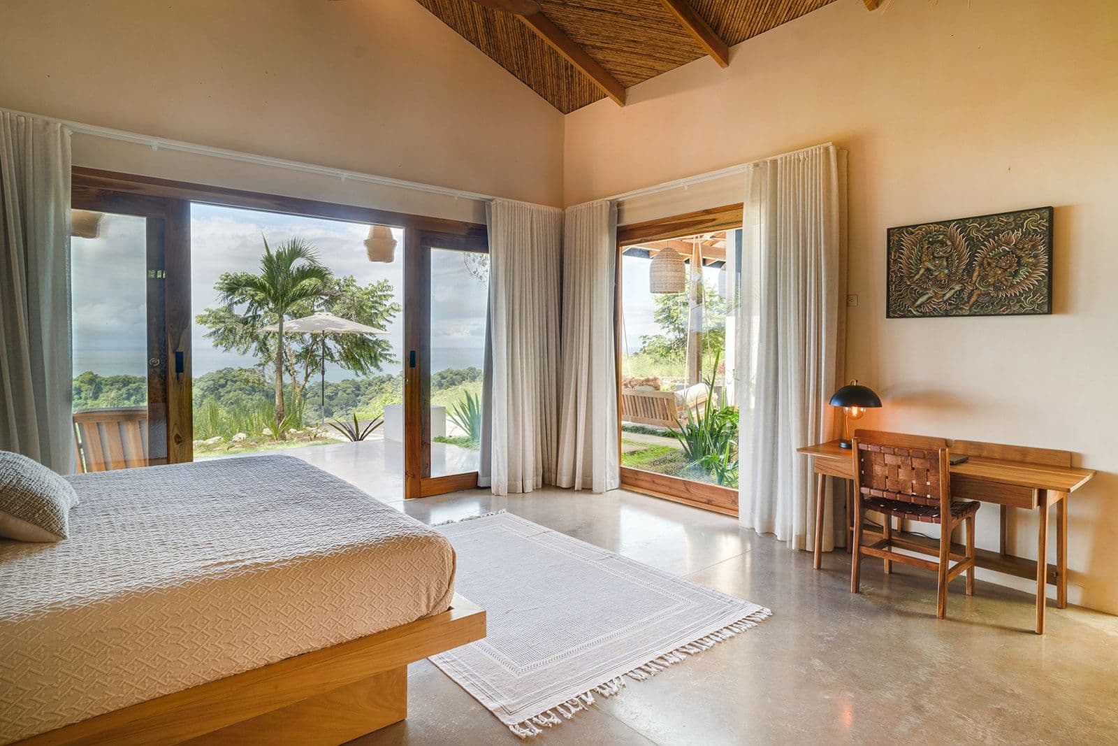 The private bedroom, open to the jungle and the sea